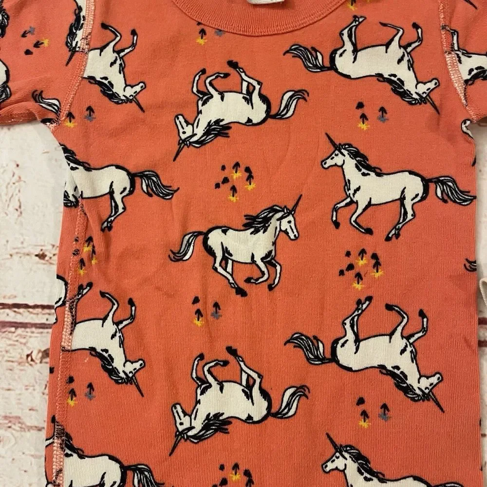 Hanna Andersson Size 8 130cm Pajama Top Multi Color Flowers Unicorns Lot of 2‎